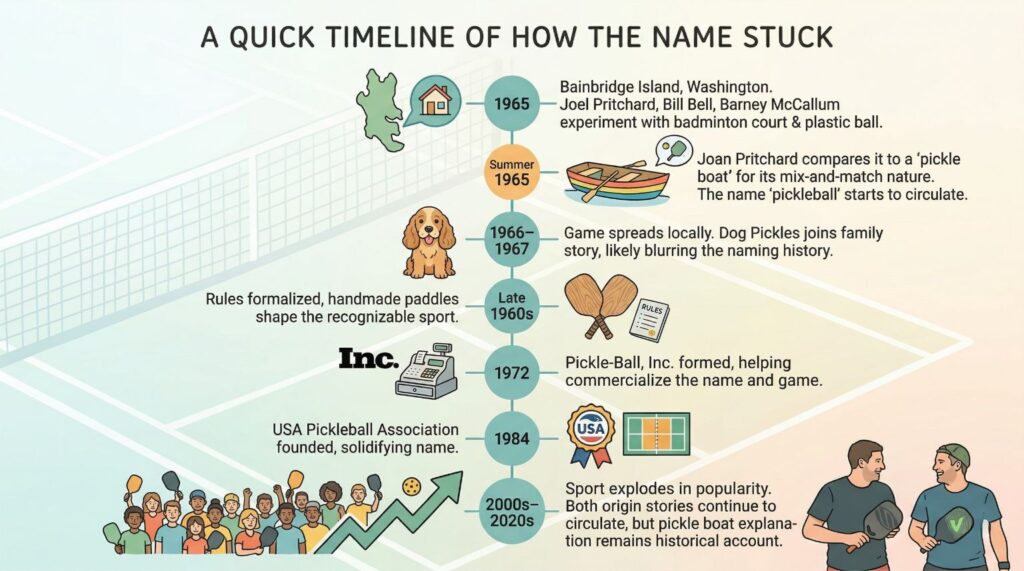 A Quick Timeline of How pickleball came about