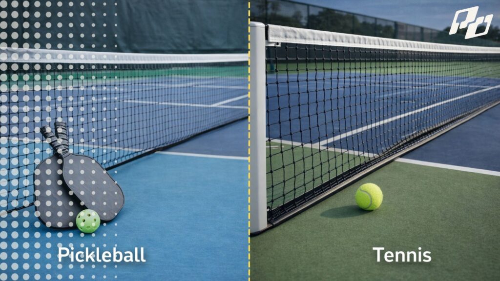 Pickleball Net Height vs Tennis: Exact Measurements & Setup (2026) Pickleball net vs tennis net close-up
