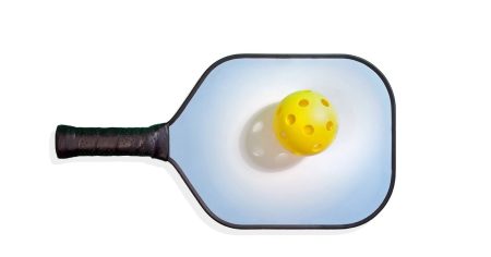 Which Pickleball Paddle Has the Largest Sweet Spot? (7 Best Options) Pickleball paddle hitting a ball with a highlighted area showing the paddle's sweet spot