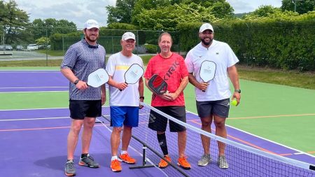 Ex-Penn State Football Stars Help With Pickleball World Record Jordan Hill Kurt Lampke Dean Matt Michael Mauti image courtesy of pennlive.com