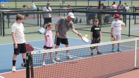 New Jersey Recreational Department Providing Kids’ Pickleball Classes Kids Taking Pickleball Classes In Deptford Park, NJ - image courtesy of thesunpapers.com