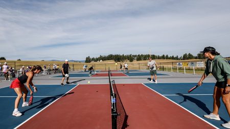 Big Sky Indeed - Players compete in the Crown of Continent PickleBall Tournament, Bigfork, Montana - image courtesy of Hunter D’Antuono, Flathead Beacon