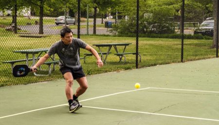 Pickleballer at the Walter Reed Community Center - image courtesy of Jay Westcott