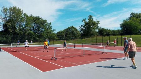 Generous Donation Paves The Way For Court Conversion Project At New York College Pickleballers play on the new courts at Wells College, Aurora, NY - image courtesy of Kelly Rocheleau, Auburn Citizen