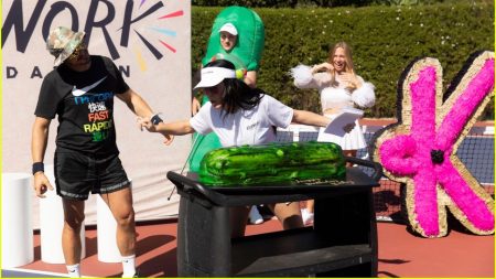 Katy Perry Holds Charity Pickleball Fundraiser At The Montecito Club In Santa Barbara Orlando Bloom and Katy Perry - image courtesy of Bacon & Eggs