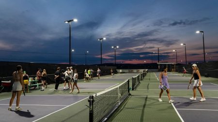Players on the new pickleball courts at Austin Pickle Ranch- image courtesy of Mikayla Compton, American-Statesman