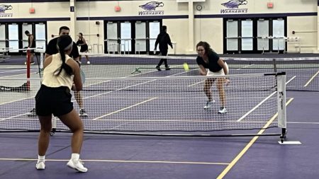 Action during the tournament held in the Kachel Fieldhouse - image courtesy of Parker Olsen, Royal Purple News