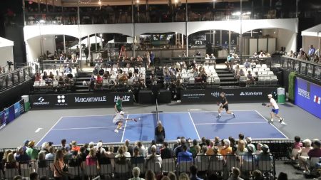 Tennis Channel And Carvana Professional Pickleball Association Join Forces Action from the 2023 BioFreeze USA Pickleball National Championships - © 2023 Bruce Yeung