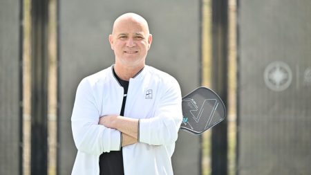 Andre Agassi The Opening Attraction At The First-Ever South Beach Slam Image courtesy of Pickleball Slam