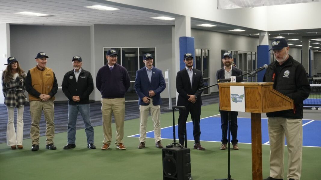 Lester Miller, Mayor of Macon-Bibb County at the podium - Image courtesy of The Sports Facilities Companies1