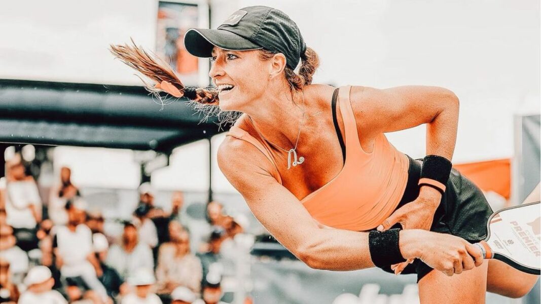 Pro pickleballer Callie Jo Smith wearing the Original Dink pendant by Pure Dink
