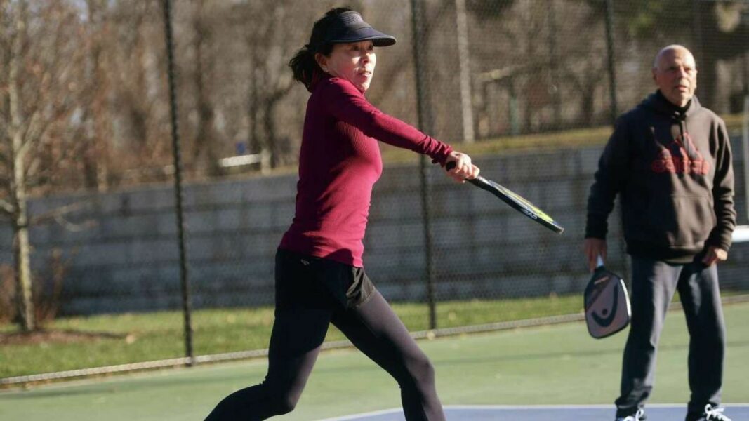 Pickleballer Ping Wang at Eisenhower Park, CT - image courtesy of Brian A. Pounds, Hearst Connecticut Media