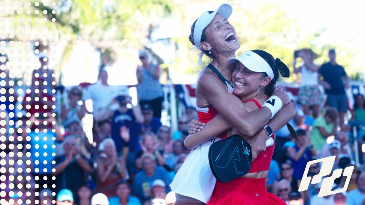 Simone Jardim and Parris Todd celebrate their doubles win at last year's championships - image courtesy of Andrew West, The News Press