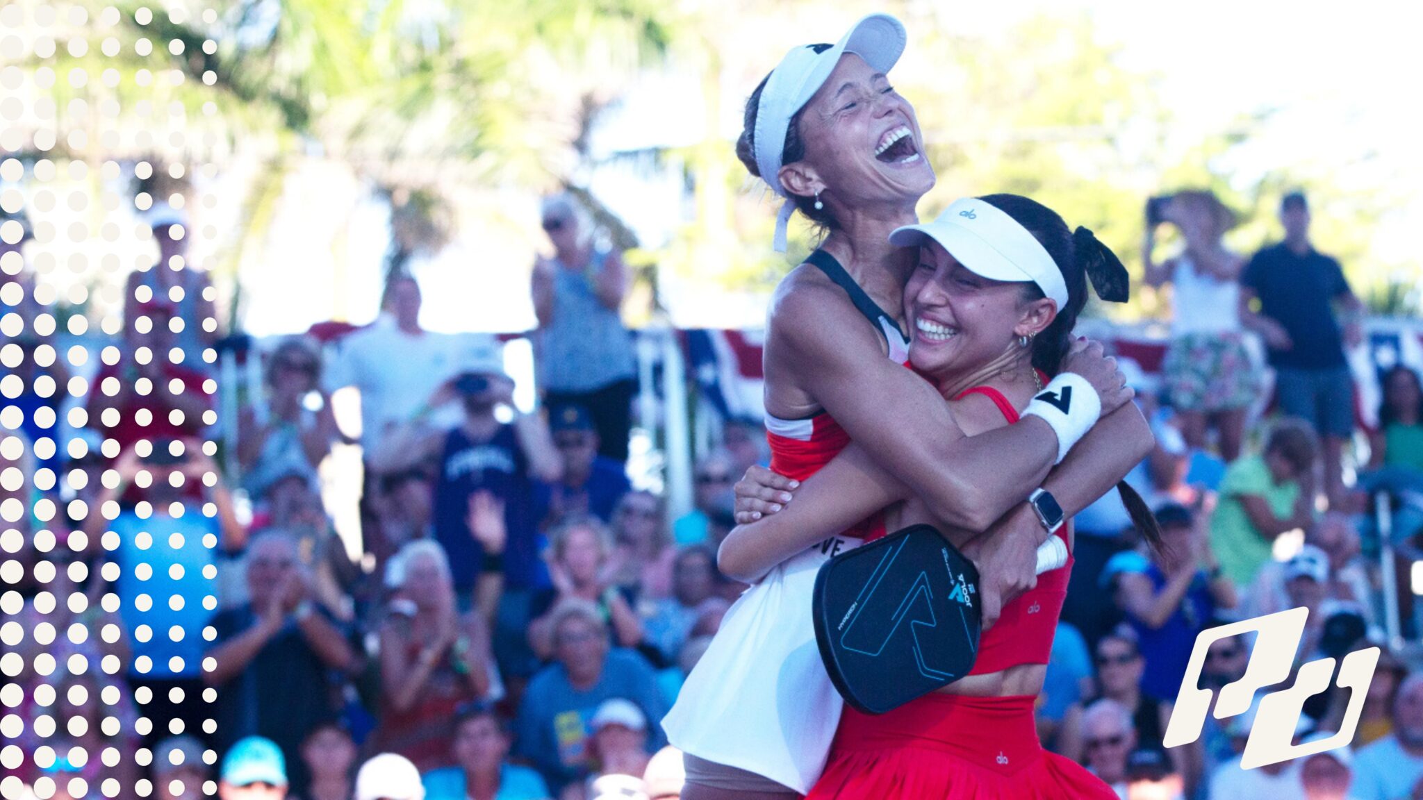 Simone Jardim and Parris Todd celebrate their doubles win at last year's championships - image courtesy of Andrew West, The News Press