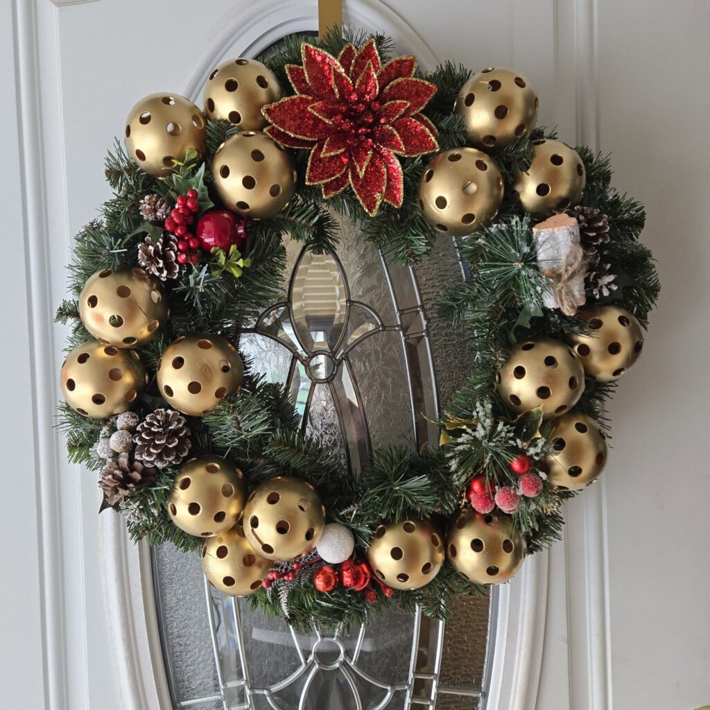 Diy pickleball Christmas wreath