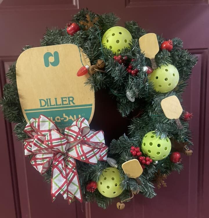Pickleball Christmas wreath