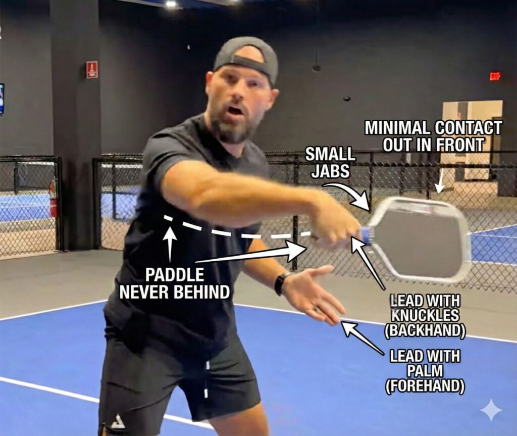 Defending Power at the Pickleball Kitchen Line (Video) 3 Block With Jabs, Not Swings