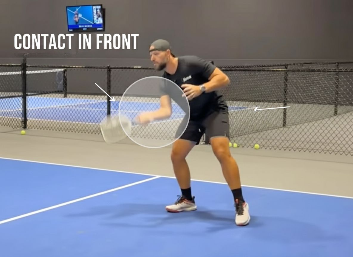 Ball contct in front pickleball