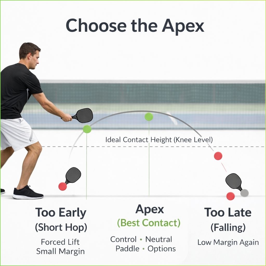 Stop Hitting Your Dinks at Ankle Height 2 Why Apex Contact Gives You More Control