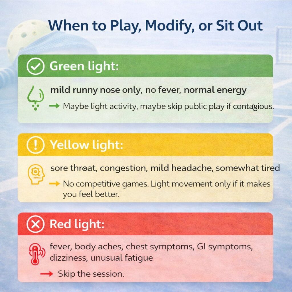When Not to Force Pickleball (And Let Your Body Recover) 2 When a cold is too much to play