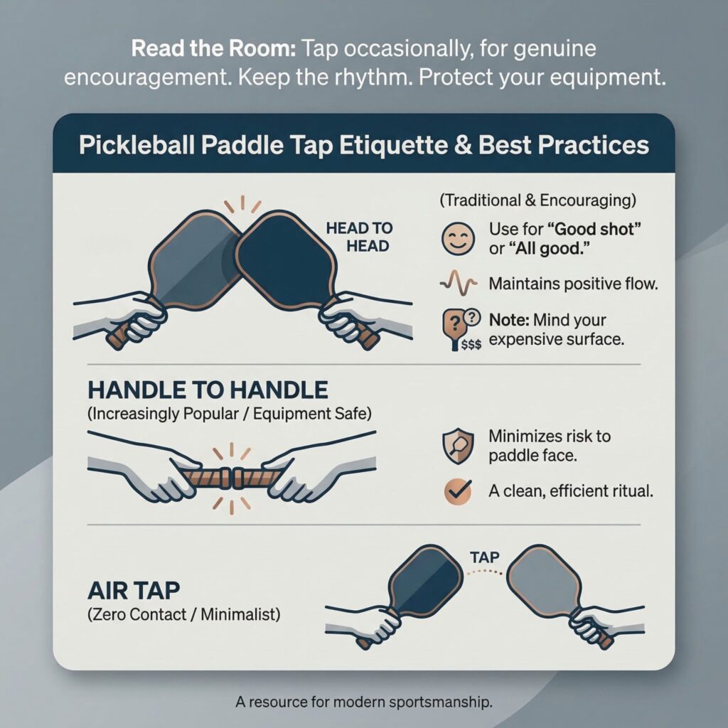 Paddle Taps in Pickleball: Are They Still In… or Are Players Starting to Skip Them? 2 pickleball paddle tab etiquette