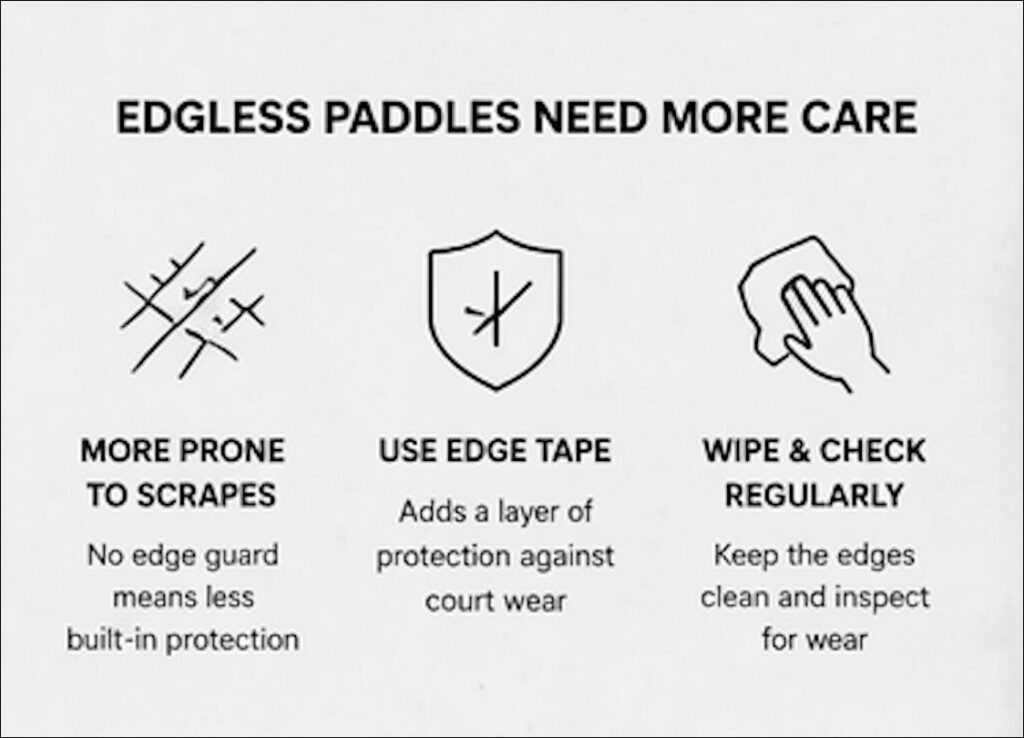 Edgeless Pickleball Paddles: Pros, Cons, and Who Should Actually Buy One 2 edgeless paddles need more care