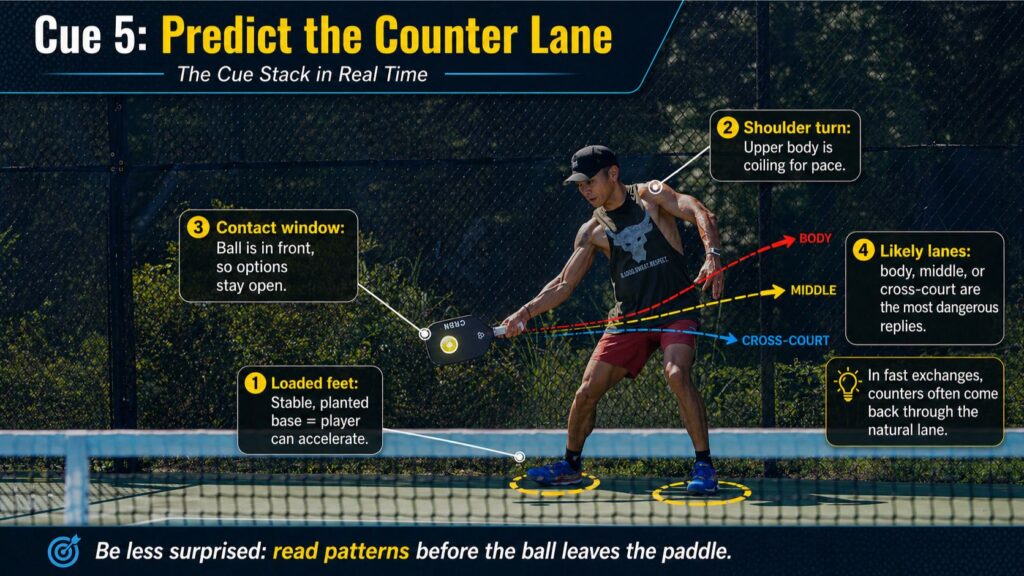 Watch the Shoulder Line to predict shots in pickleball