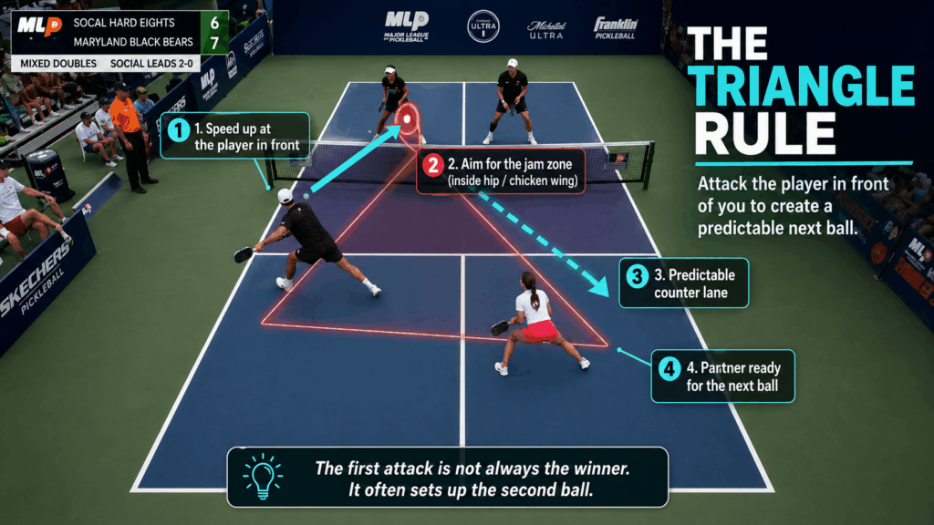 the triangle pattern in pickleball