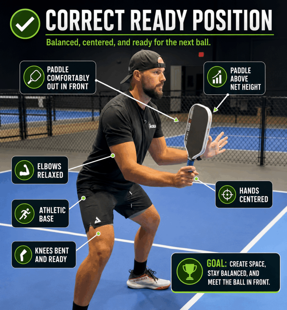 correct ready position in pickleball