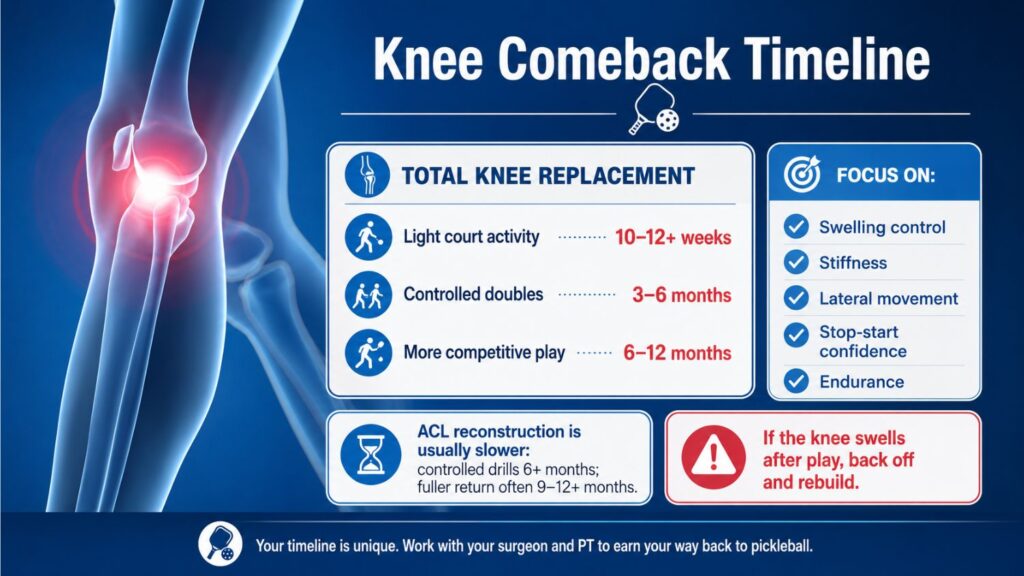 How Long After Surgery Before You Can Play Pickleball Again? 1 RETURNING TO PICKLEBALL AFTER KNEE REPLACEMENT