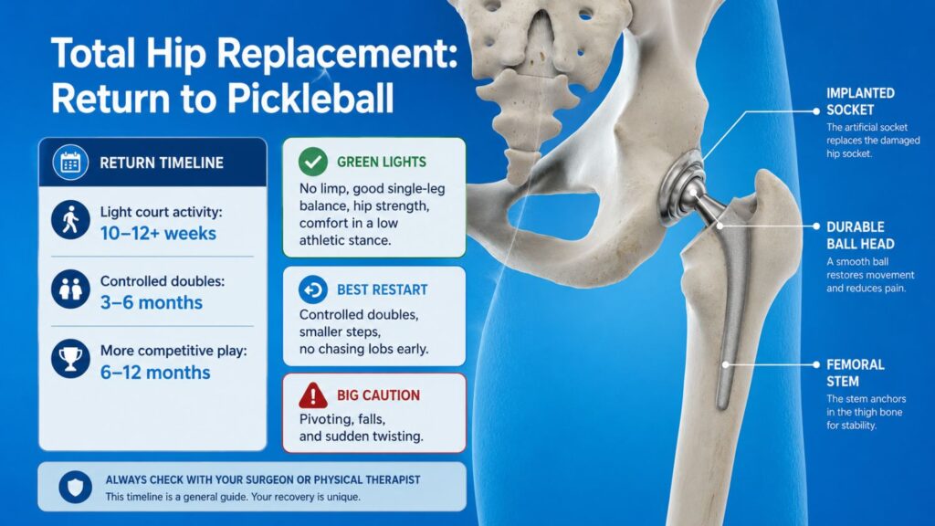 How Long After Surgery Before You Can Play Pickleball Again? 2 RETURNING TO PICKLEBALL AFTER hip REPLACEMENT