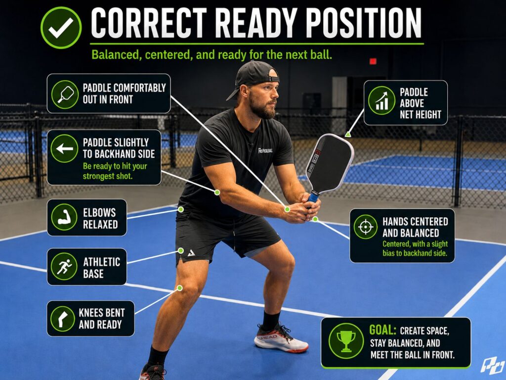 Why Backhand-Ready Beats Forehand-First at the Kitchen 3 correct ready position for counters in pickleball