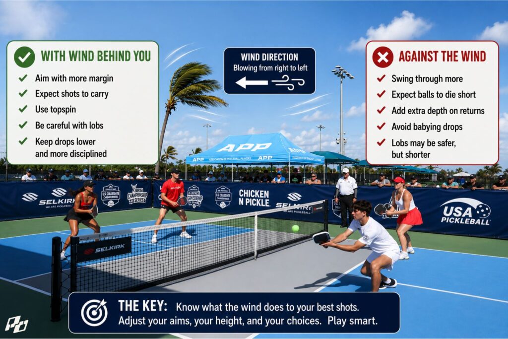 Should You Serve, Receive, or Choose Side? 1 Wind: With It or Against It in pickleball