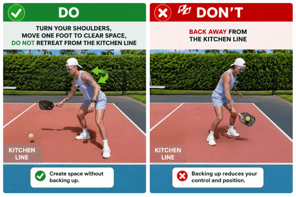 how to protect the kitchen line in pickleball