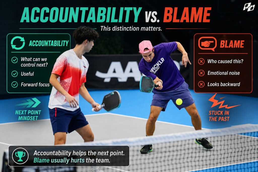 partner accountablility vs blame in pickleball