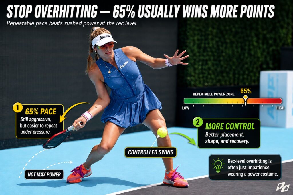 Three Small Pickleball Habits That Make You Look Way Smarter on Court 2 Stop Overhitting in Pickleball — 65% Usually Wins More Points
