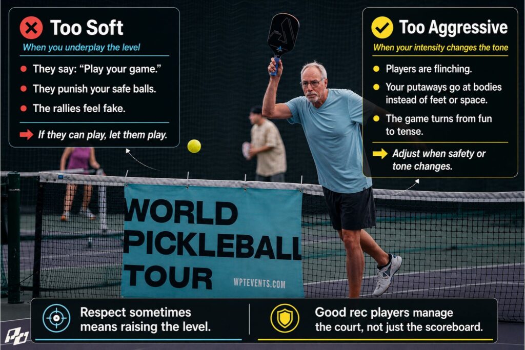 How to Compete Against Older Pickleball Players Without Being a Jerk 2 How to Tell If You’re Being Too Soft in Pickleball