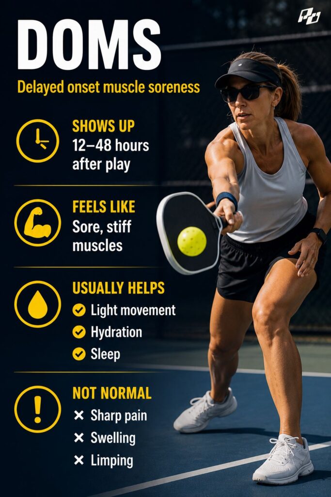 Why Pickleball Makes You Sore — And What Actually Helps 1 DOMS in pickleball