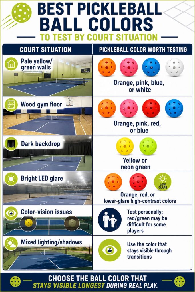 best pickleball color for indoor pickleball