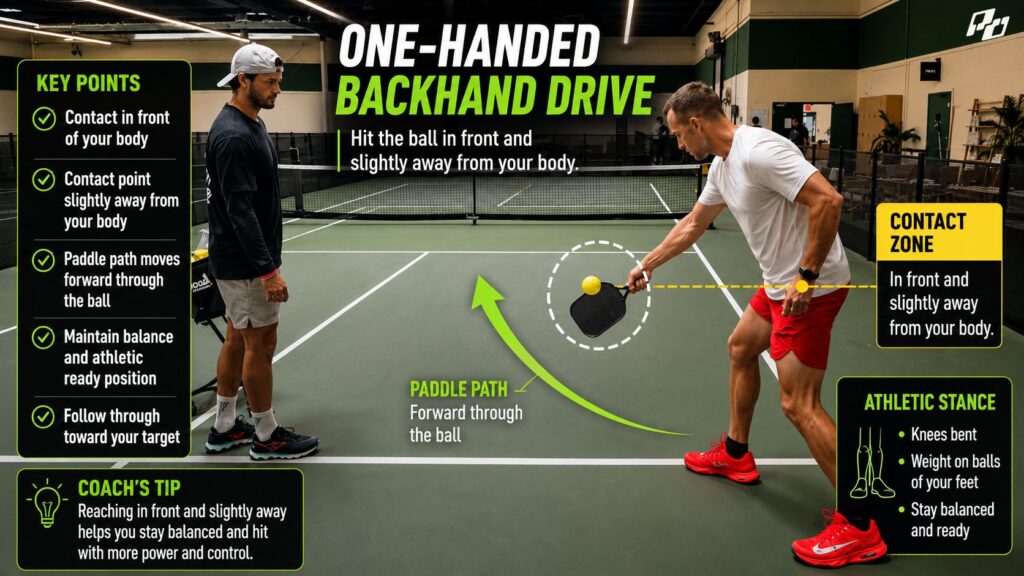 How to Make Your One-Handed Backhand Drive Dangerous in Pickleball 1 how to hit a one handed backhadn drive in pickleball