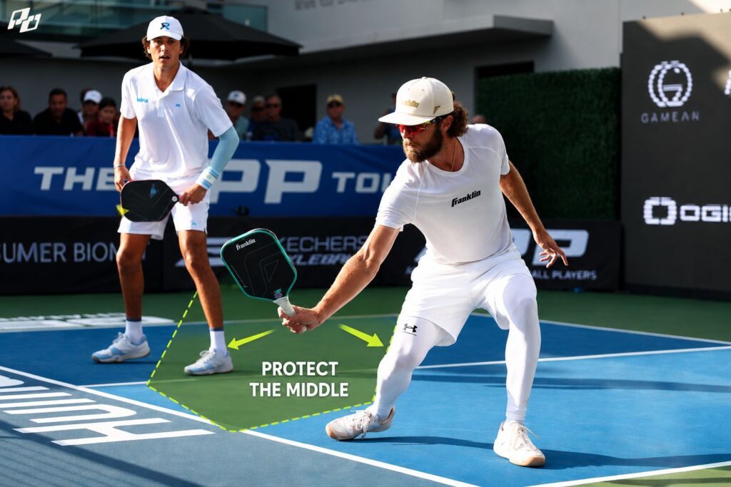 What to Do When a Wide Dink Pulls You Off the Pickleball Court 2 partner shades middle and protects the obvious counter.