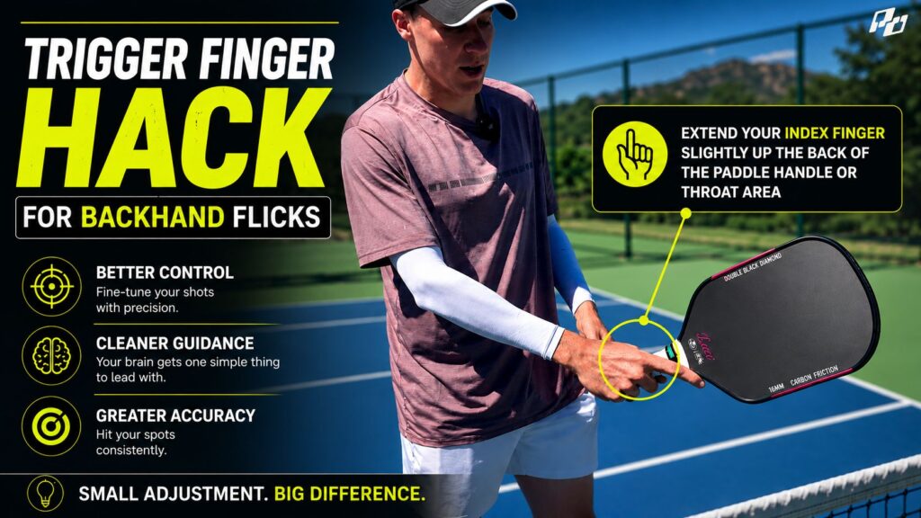 The Backhand Flick Hack That Gives You More Control Without More Wrist 1 the trigger finger hack in pickleball