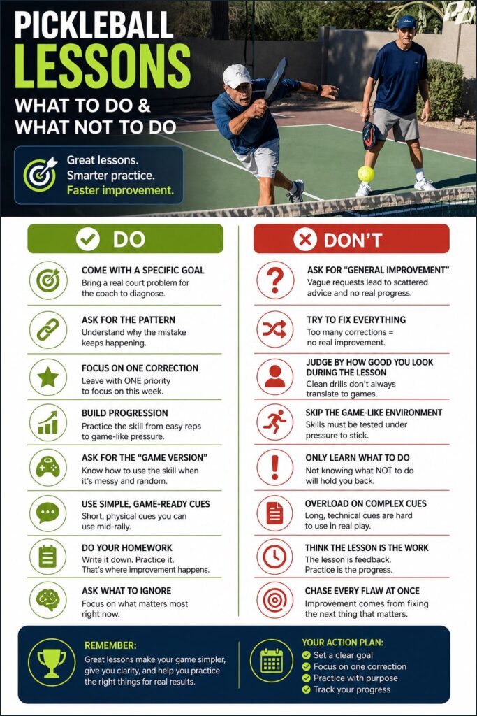 The Pickleball Lesson Problem: Why Some Players Pay for Coaching and Still Don’t Improve