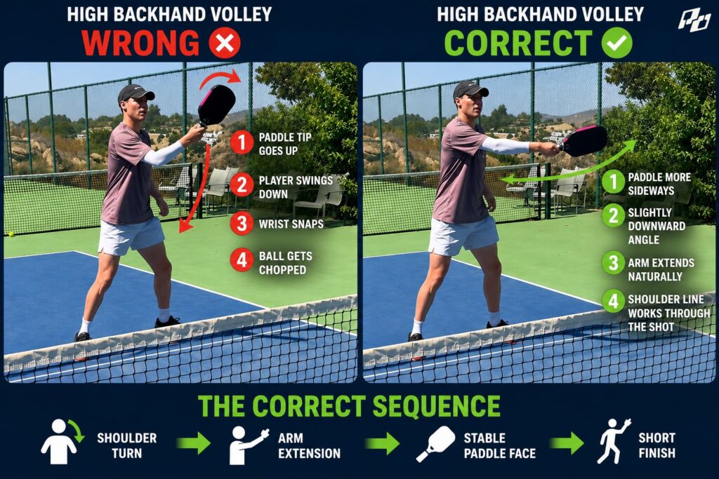 high backhand volley in pickleball