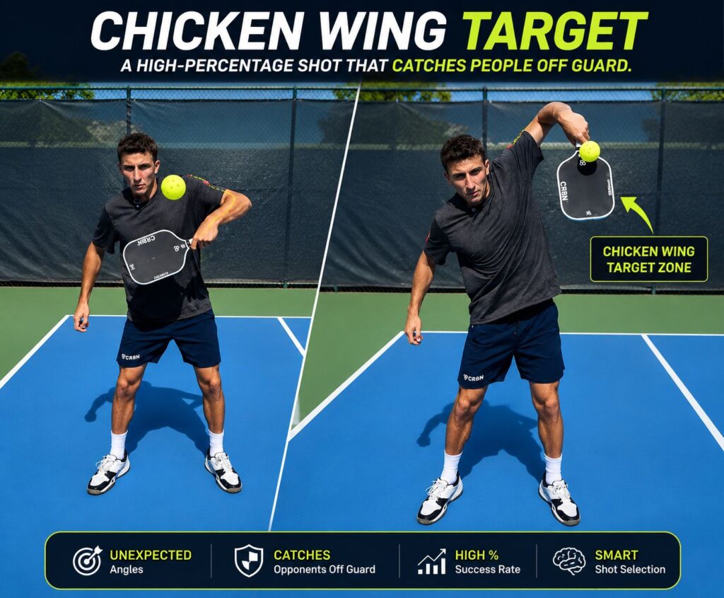 How to Target the Chicken Wing in Pickleball—and What to Do After You Hit It 1 chicken wing target in pickleball