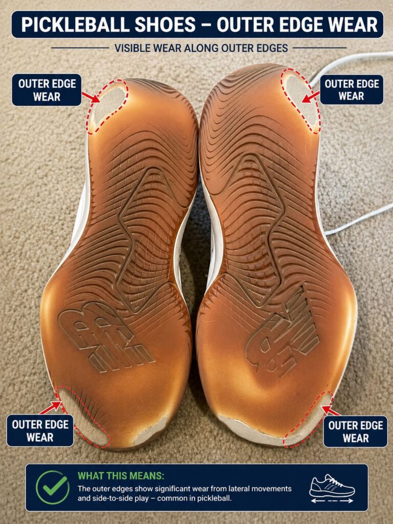 Why Your Pickleball Shoes Are Wearing Out on One Side 2 Pickleball shoes outer wear edge