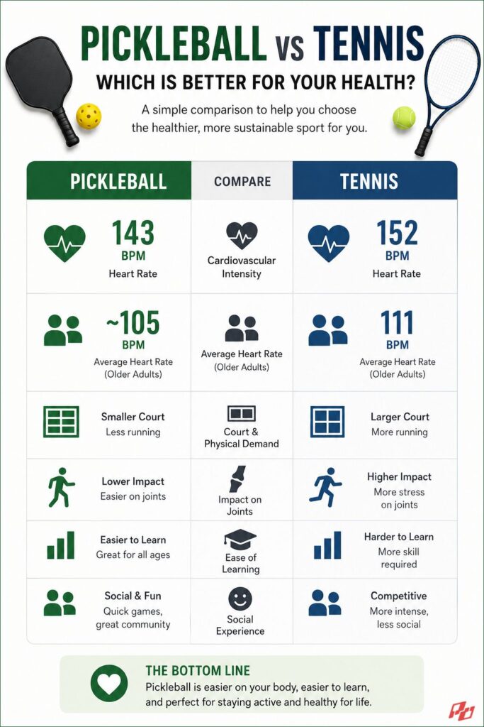Is Pickleball Healthier Than Tennis? The Answer Is More Interesting Than You Think 1 tennis vs pickleball benefits