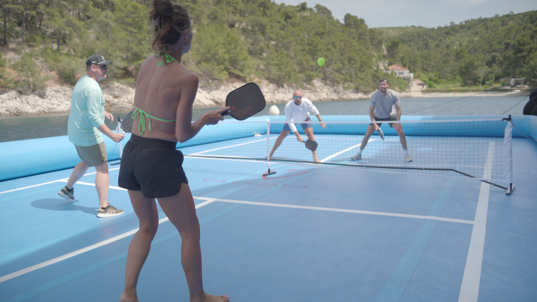 Playing on Floating Pickleball Court