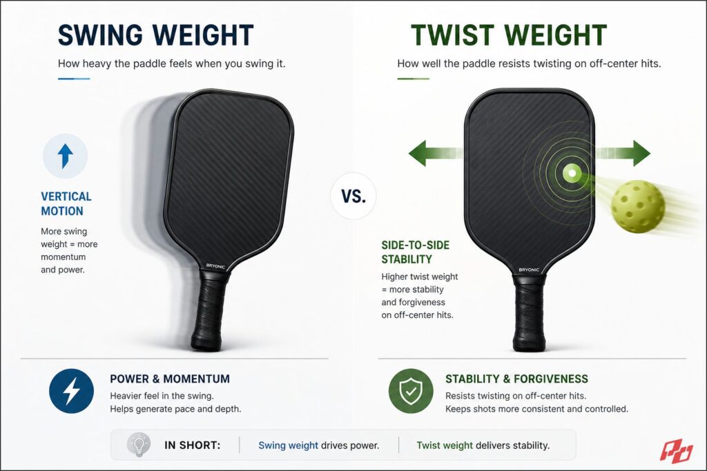 swingweight vs twistweight in pickleball paddles