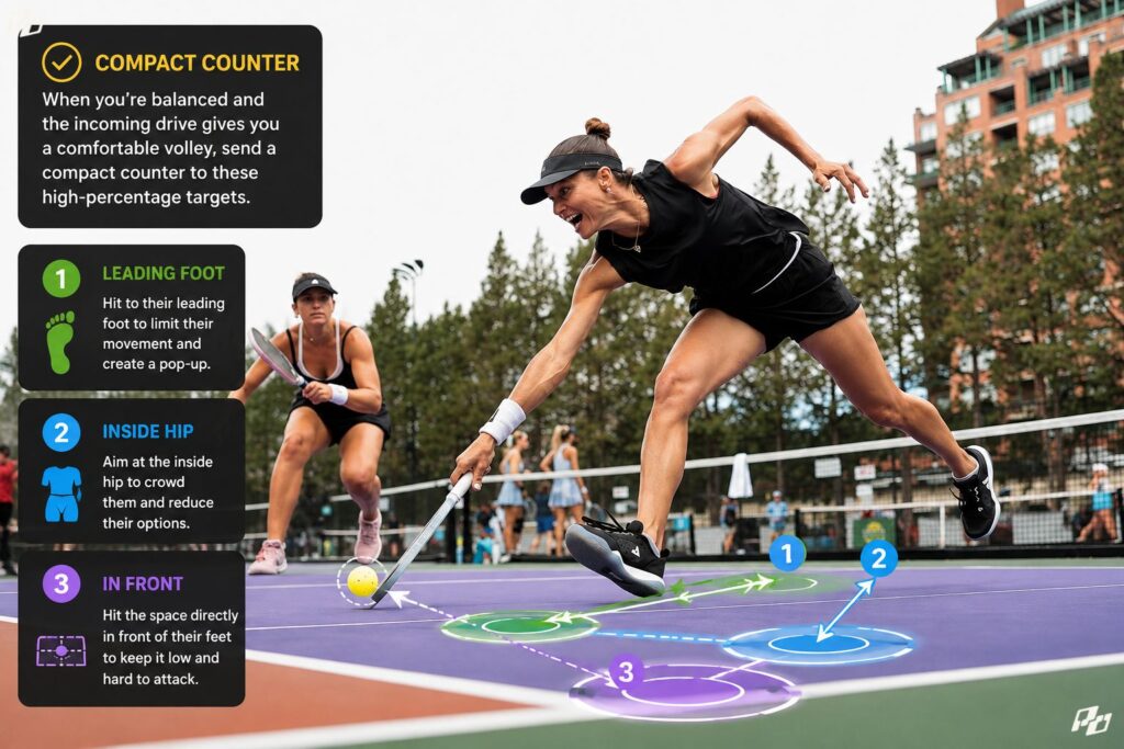 where to counter in pickleball